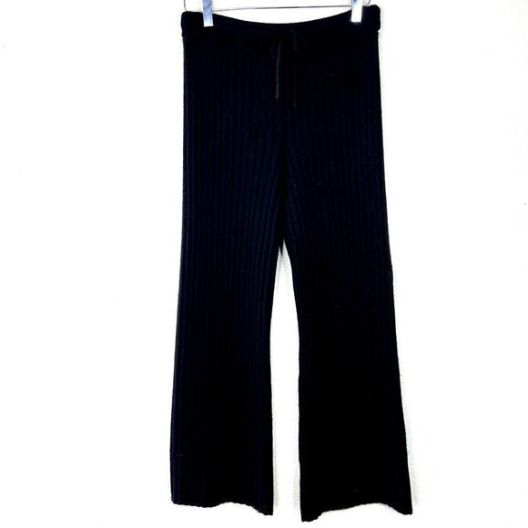 Reformation Austino Cashmere Ribbed Pants Wide Leg Pull On Drawstring MEDIUM - Picture 3 of 8